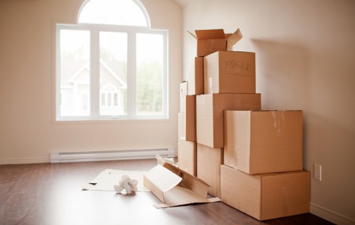 Packing and labelling supplies for an office move in Hampton