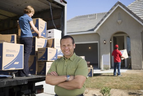 Prepared household items and boxes ready for relocation in Hampton