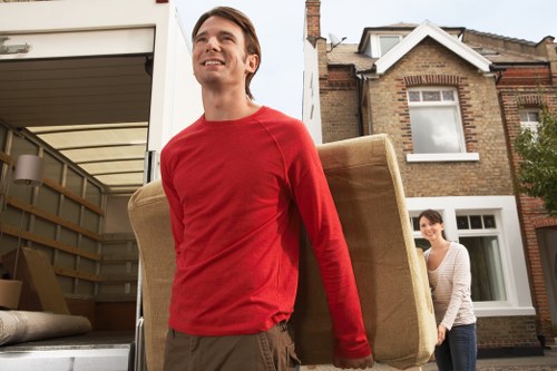 Local removals vehicle outside a Hampton home during a move