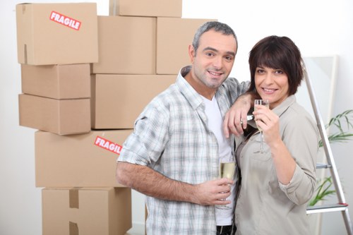 Preparation checklist and packed moving supplies for Hampton customers